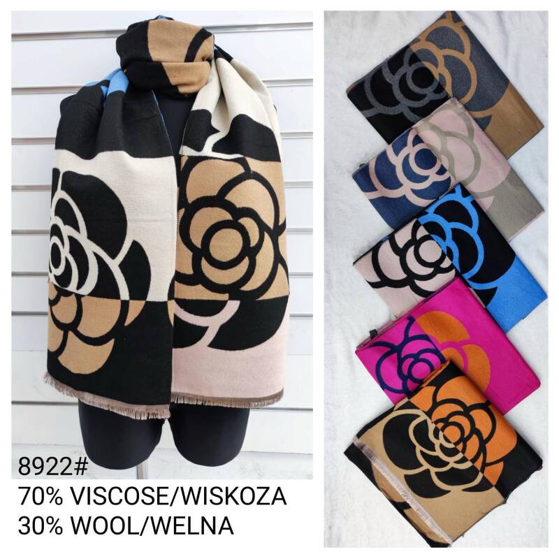 Szaliki damskie Roz Standard Mix kolor Paczka 12 szt